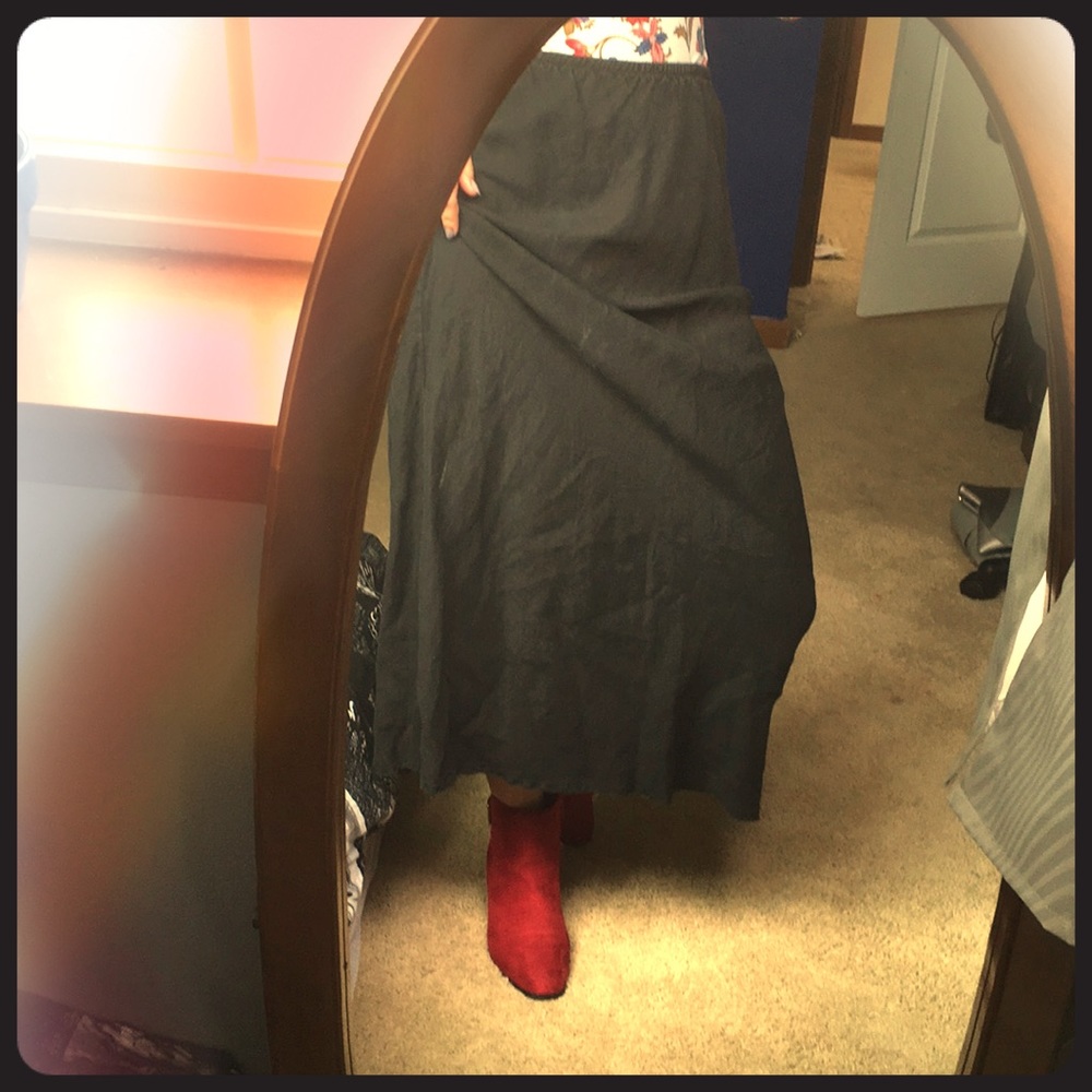 Simple black maxi skirt